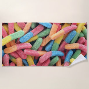 Toalla De Playa Sour Gummy Worms