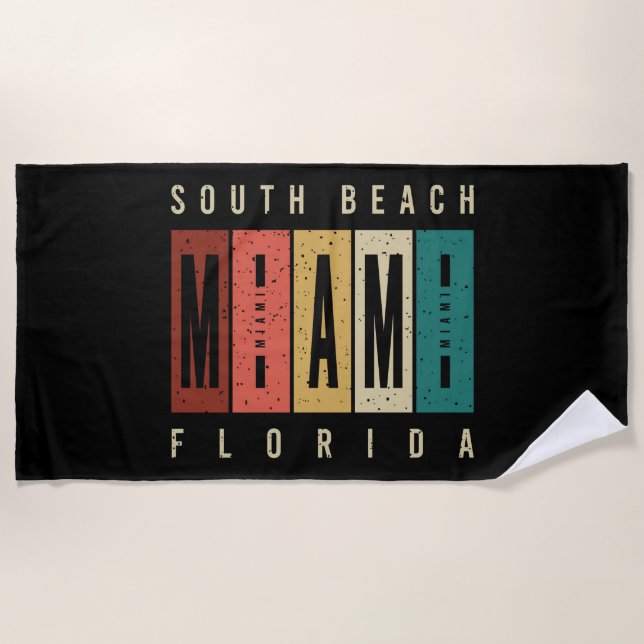 Toalla De Playa South Beach Miami Florida (Anverso)