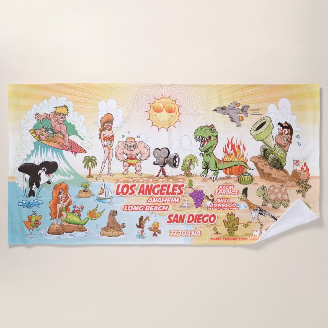 Toalla De Playa Southern California Sunset Beach Blanket (Anverso)