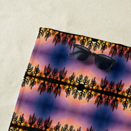 Toalla De Playa Southwestern Desert Landscape Cactus Sunrise Image