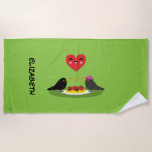 Toalla De Playa Spaghetti Meatball Romantic Date Añadir su nombr