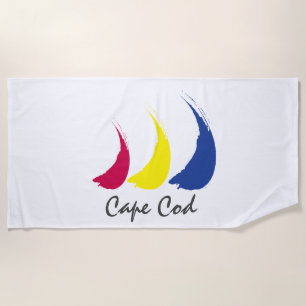 Toalla De Playa Splashy Sails_Paint-The-Wind_Cape Cod