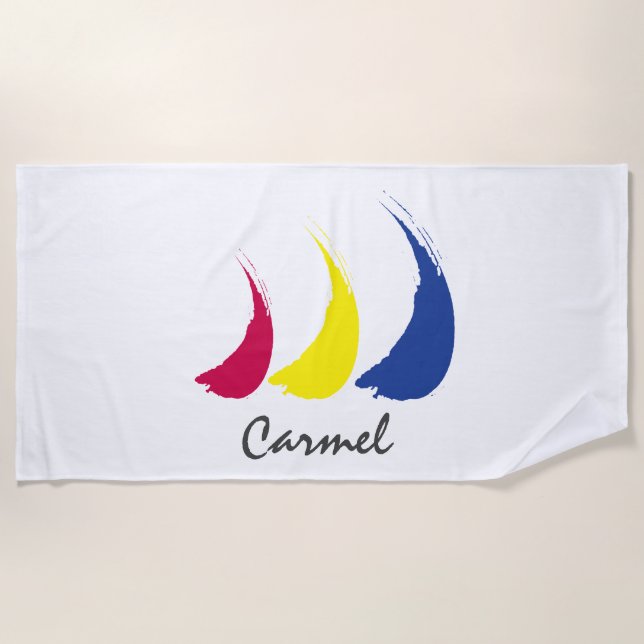 Toalla De Playa Splashy Sails_Paint-The-Wind_Carmel (Anverso)