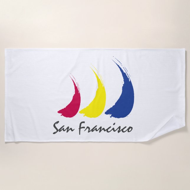 Toalla De Playa Splashy Sails_Paint-The-Wind_San Francisco (Anverso)