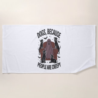 Toalla De Playa Spooky Halloween Dog Spooky Ghost 2