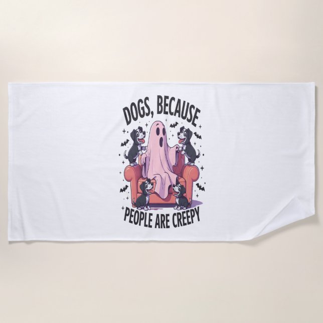 Toalla De Playa Spooky Halloween Dog Spooky Ghost 2 (Anverso)