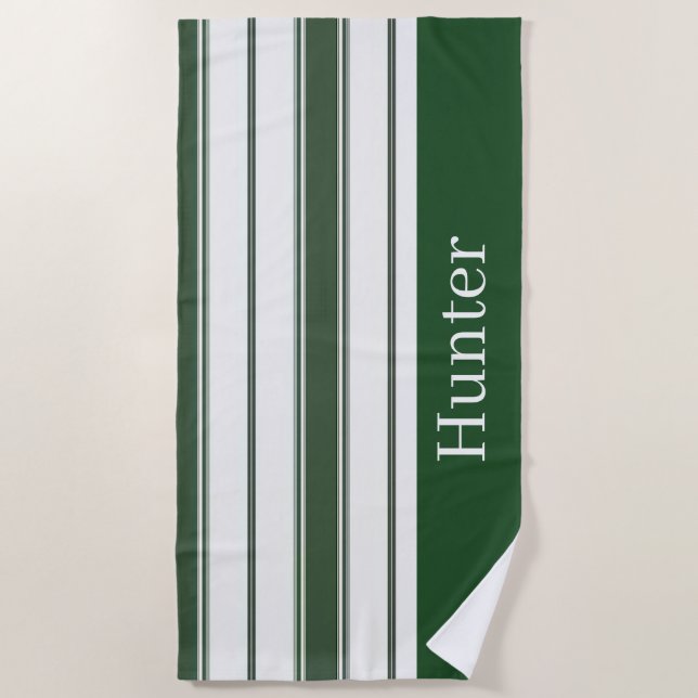 Toalla de playa Spring Hunter Verde y Blanco a Ray (Anverso)