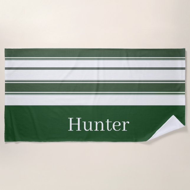Toalla de playa Spring Hunter Verde y Blanco a Ray (Anverso)