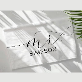 Toalla De Playa Sr. Novia Negra Y Blanca Recién Conocida Personali