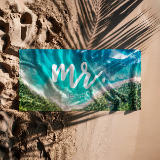 Toalla De Playa Sr. Recién Casado Playa Foto Novio Personalizado