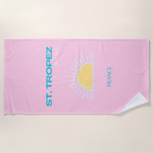 Toalla De Playa St Tropez, Francia, Preppy, Rosa