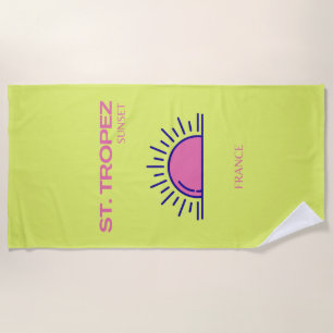 Toalla De Playa St Tropez, Preppy, Green