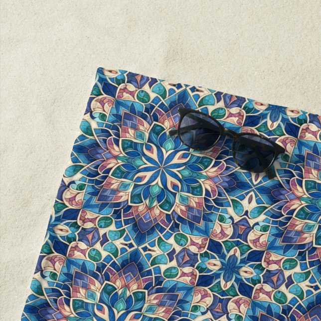 Toalla De Playa Stain Glass Bloom (In situ)