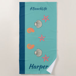 Toalla De Playa Starfish and Seasheles Ocean Beach Life