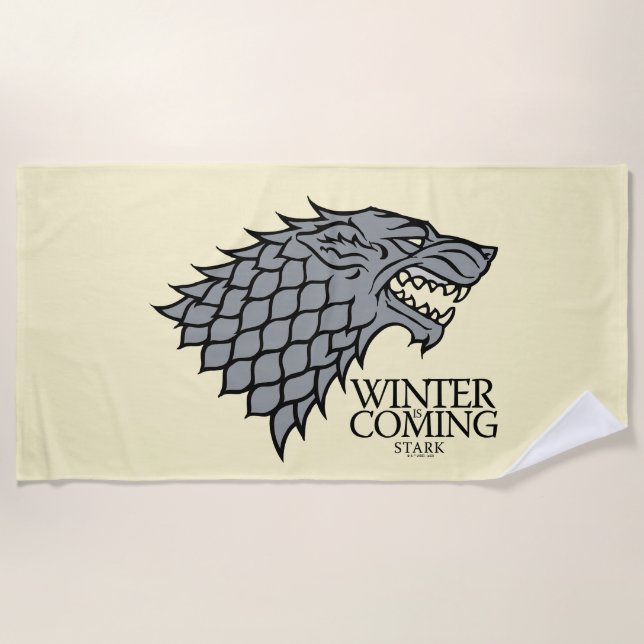 Toalla De Playa Stark Sigil - viene el invierno (Anverso)