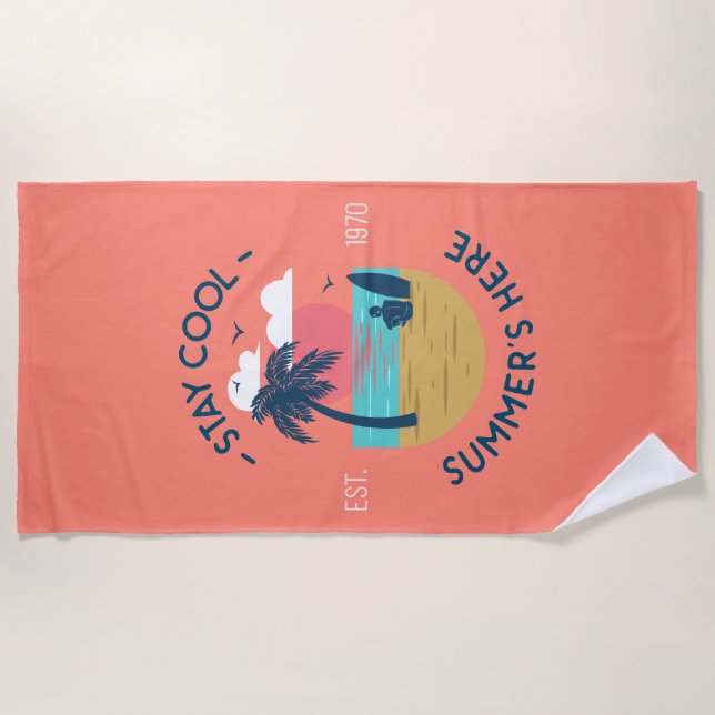 Toalla De Playa Stay Guay Summer's Here Beach Sunset (Anverso)