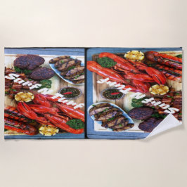 Toalla De Playa Steack and Shrimp de verano