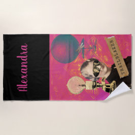 Toalla De Playa Steampunk Woman Trailblazer Pop Art