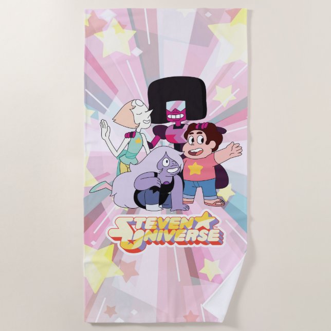 Toalla De Playa Steven Universe | Crystal Gem Group Huddle (Anverso)