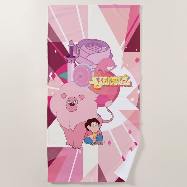 Toalla De Playa Steven Universe | Legado Rosa Quartz (Anverso)