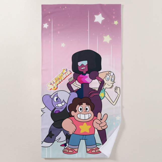 Toalla De Playa Steven Universe | Pose del grupo de gemas de crist (Anverso)