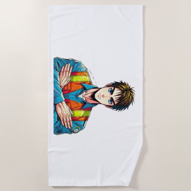 Toalla De Playa Strandtuch mit Manga-Sicherheitsfachmann (Anverso)