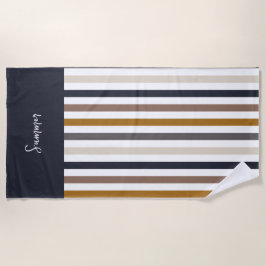 Toalla De Playa Striped Beach Towel – Neutral Earth Tone