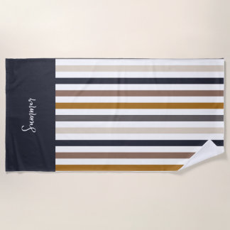 Toalla De Playa Striped Beach Towel – Neutral Earth Tone