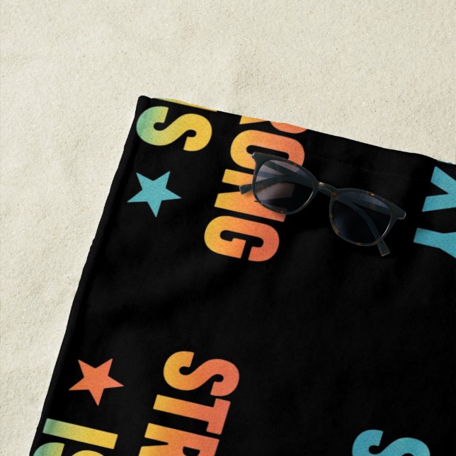 Toalla De Playa Strong Is Sexy Bold Typography Gym Motivation Art (In situ)