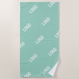 Toalla De Playa Su imagen o logotipo cargado en mosaico | verde az