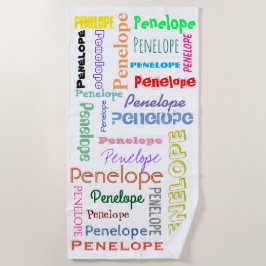 Toalla De Playa Su nombre Word Cloud Fun Fonds Typography