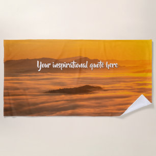 Toalla De Playa Su personalizado de texto amanecer por encima del