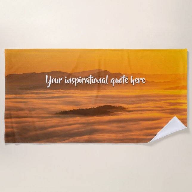 Toalla De Playa Su personalizado de texto amanecer por encima del  (Anverso)