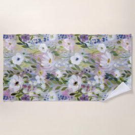 Toalla De Playa Suave Flor de Prado Aquarela