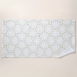 Toalla De Playa Suave Floral Geométrico Neutral
