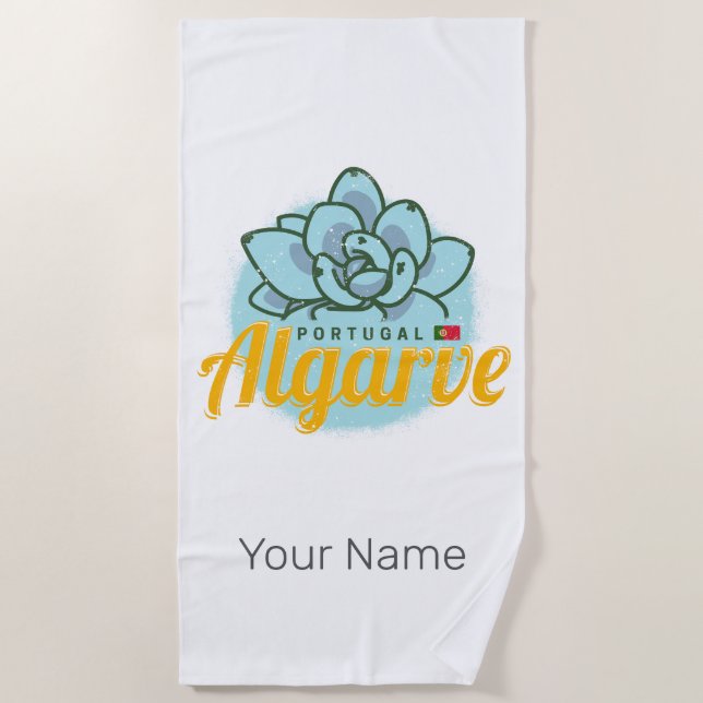 Toalla De Playa Suculento souvenir de cosecha de flores de Algarve (Anverso)