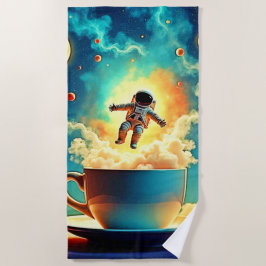 Toalla De Playa Sueño de café astronauta