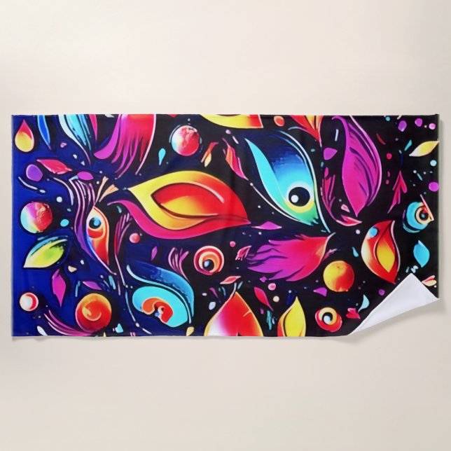 Toalla De Playa Sueño de pluma psicodélica (Anverso)