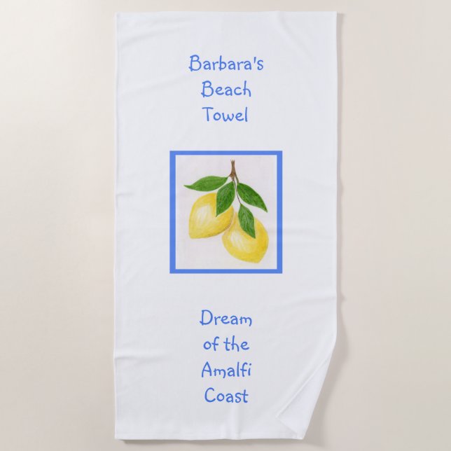 Toalla De Playa Sueño del PERSONALIZADO costero de Amalfi (Anverso)