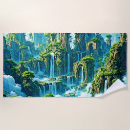 Toalla De Playa Sueño del reino de los árboles de cascada