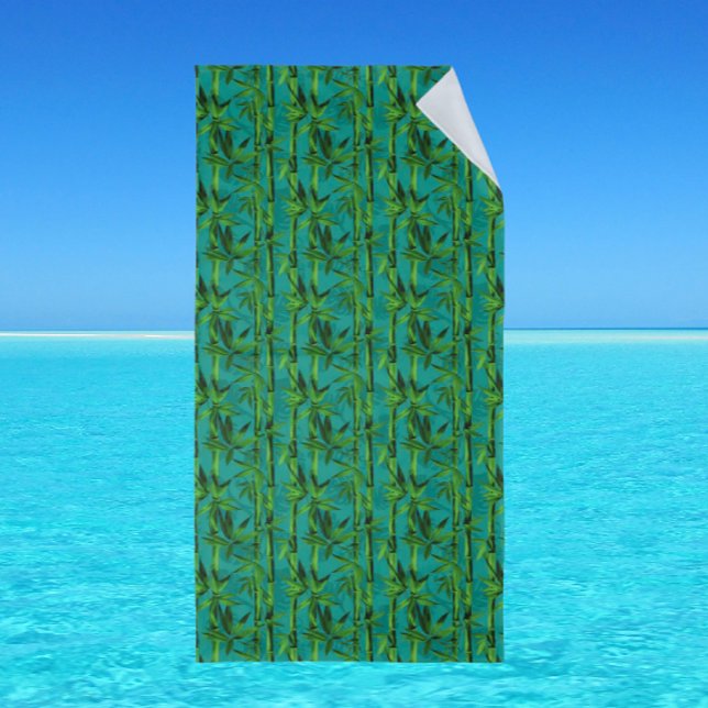 Toalla De Playa Sueños de Selva Tropical Bosque de Bambú  (Tropical bamboo rainforest. beach towel! )