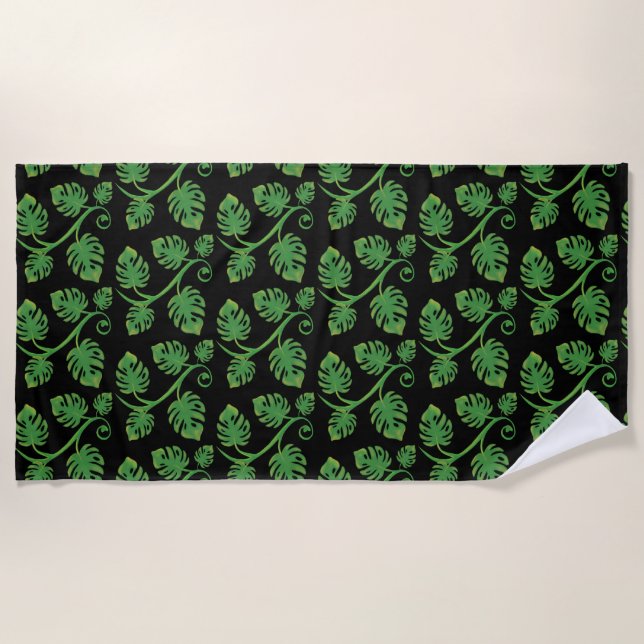 Toalla De Playa Sueños de Selva Tropical Philodendron Enredadera (Anverso)