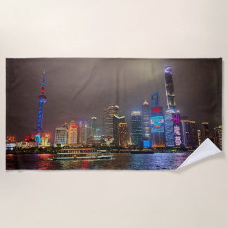 Toalla De Playa Sueños Eléctricos - Línea Futurista de Shanghai, A