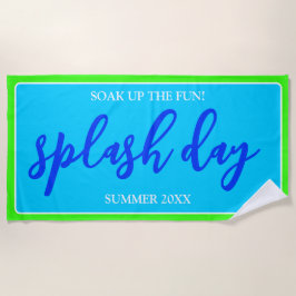 Toalla De Playa Sumergirse en la diversión | Día de salpicaduras d