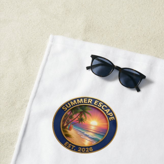 Toalla De Playa Summer Escape Tropical Beach Sunset Bath Towel (In situ)