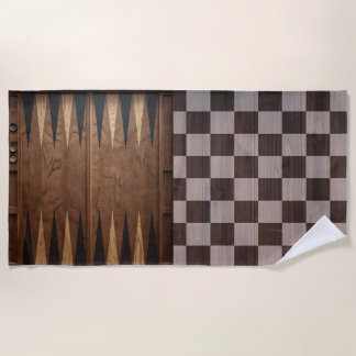 Toalla De Playa Summer Games – Chess, Checkers & Backgammon Design