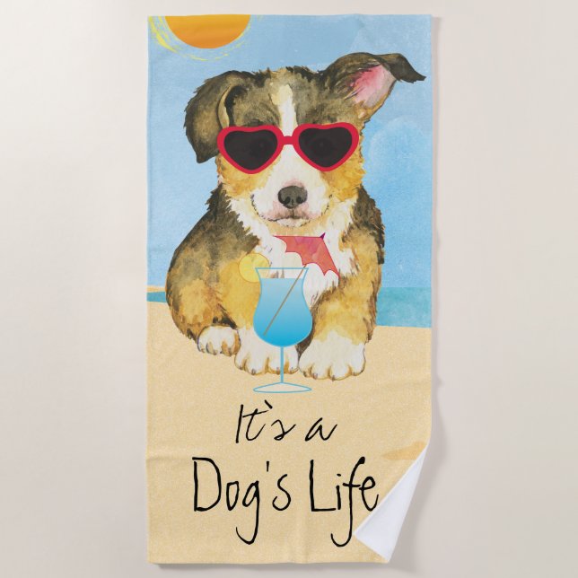 Toalla De Playa Summer Pembroke Welsh Corgi (Anverso)