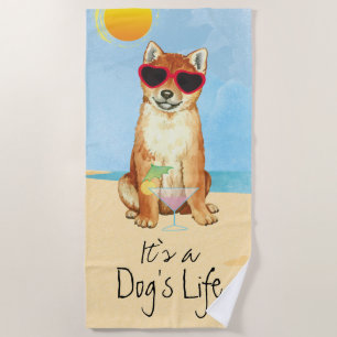 Toalla de playa Summer Shiba Inu