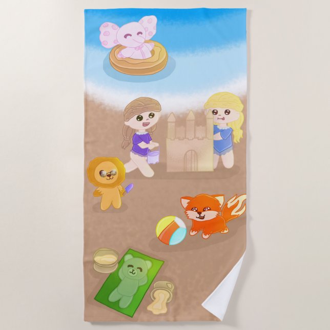 Toalla De Playa Summer Time Toys Beach Towel For Kids (Anverso)