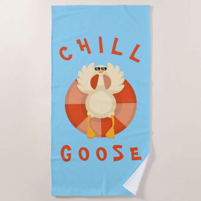 Toalla De Playa Summer Vacation Beach Chill Goose Swift ring Blue (Anverso)